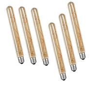 WANGPEI 6Packs E27 T30-225mm LED Edison Vintage Amber Glass Tuber Winding Light Bulb 8W(70W Halogen Bulb Equivalent) 700LM Warm White 2700K Not Dimmable E27 Retro Filament Bulbs