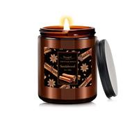 WANGPEI Sandalwood Aromatherapy Candles in Amber Jar,8oz Soy Candles Single Wick Aromatherapy Candle,Candle Gift for Stress Relief, Meditation, Yoga, Relaxing SPA
