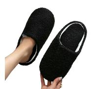 WANGPENG Memory Foam Slippers Women's Lightweight Home Cotton Winter Indoor Floor Shoes Couple Men's Silent Bedroom Flat Shoes-a-44-45