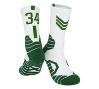 WANGPENG sock Football Socks And Athletic Socks, Made With Thick Terry Cloth Material, Suitable For Sports Such As Running Basketball -34-white Green-l (size 39-44)