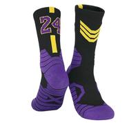 WANGPENG sock Football Socks And Athletic Socks, Made With Thick Terry Cloth Material, Suitable For Sports Such As Running Basketball -24-black Yellow-l (size 39-44)