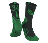 WANGPENG sock Football Socks And Athletic Socks, Made With Thick Terry Cloth Material, Suitable For Sports Such As Running Basketball -34-black Green-l (size 39-44)