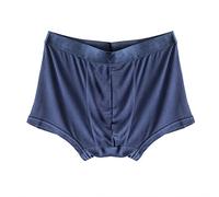 WANGPIN Mens Traceless Underwear 100% Mulberry Silk Ultra-thin Boxer Briefs Wide Waistband Trunks Underpants Soft (Color : Navy blue, Size : XXXL/XXX-Large)