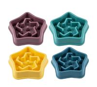 WANGQIQI dog bowls One Slow-feeding Bowl For Dogs, Prevents Choking, Cloud-shaped, Suitable All Breeds, Vomiting, And Protects The Intestines -4 Pcs Stars-20 7 * 4 7cm