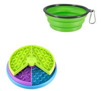 WANGQIQI dog bowls Two-piece Slow-feeding Bowl Set, Educational Toy, Pet Bowl, Non-slip Interactive Treat Dispenser, 2pc Pack B-26x26x7 5cm