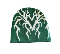 WANGQIQI Hats Unisex Heart-spider-web Jacquard Knit Beanie, Warm Halloween Street Cap, Versatile Winter Hat For Daily Outdoor Wear