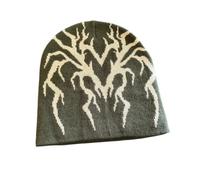 WANGQIQI Hats Unisex Heart-spider-web Jacquard Knit Beanie, Warm Halloween Street Cap, Versatile Winter Hat For Daily Outdoor Wear