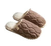 WANGQIQI Memory Foam Slippers Spring And Autumn Cotton For Women Indoor Home Non-slip Warm Couple Winter Plush Men-coffee-44-45