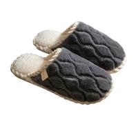 WANGQIQI Memory Foam Slippers Spring And Autumn Cotton For Women Indoor Home Non-slip Warm Couple Winter Plush Men-gray-40-41