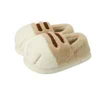 WANGQIQI Memory Foam Slippers Unisex Winter Indoor Slippers-khaki Loafer-38-39