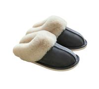 WANGQIQI Memory Foam Slippers Winter Warm Home For Women Couple Cotton Shoes Indoor Bedroom Flat Slippers-dark Grey-40-41