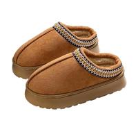 WANGQIQI Memory Foam Slippers Winter Women's With Plush Interior, Non-slip Sole And Thick For Warm Wear, Suitable Indoor Outdoor Use-coffee-44-45