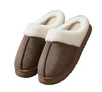 WANGQIQI Memory Foam Slippers Women's Thick-soled Non-slip Outdoor Winter Cotton Shoes Warm Home Slippers-coffee-44-45