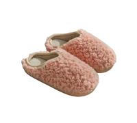 WANGQIQI Memory Foam Slippers Women's Winter Indoor Soft Bottom Plush Bedroom Flat Non-slip Home Slippers-pink-40-41