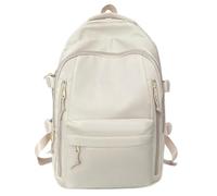 WANGQIQI school bag Lightweight Nylon Casual Backpack, Large-capacity Multi-compartment Daypack For Student Daily Travel Use-beige-30 * 14 * 42cm