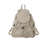 WANGQIQI school bag Lightweight Nylon Drawstring Backpack For Women, Large Capacity Waterproof Daypack Travel Daily Use-white-32 * 14 * 36cm