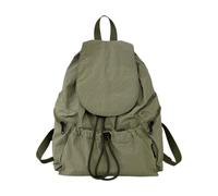 WANGQIQI school bag Lightweight Nylon Drawstring Backpack For Women, Large Capacity Waterproof Daypack Travel Daily Use-green-32 * 14 * 36cm