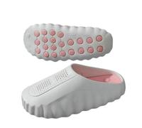 WANGQIQI Summer Slippers Akupressur Eva Clogs, Perforierte Welle Dicke Sohle Rutschschutzrutschen Für Paar Home Beach-white Pink-40-41