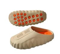 WANGQIQI Summer Slippers Akupressur Eva Clogs, Perforierte Welle Dicke Sohle Rutschschutzrutschen Für Paar Home Beach-beige Orange-36-37