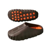 WANGQIQI Summer Slippers Unisex Soft Eva Closed Toe Slides, Massage Sole Non-slip Breathable For Indoor Outdoor Use-brown-40-41