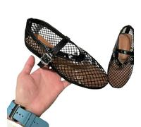 WANGQIQI Summer Slippers Women's Mesh Sandals Hollow Flat Shoes Comfortable Shallow Mouth Beach Retro Slippers-black-38