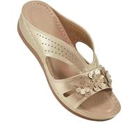 WANGQIQI Summer Slippers Women's Simple Shoes Sandals Casual Flower Wedge Thick-soled Slippers-a-xunmai-37