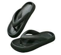 WANGQIQI Summer Slippers Womenthick Sole Men Eva Flip Flops Shoes Big Size Outdoor Beach Sandals For Men-black-40-41