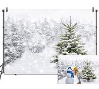 WANGRJ Winter Christmas Backdrop Natural Winter Snowflake Snowfall Xmas White Snow Tree Photo Background Home Party Decoration Photo Studio Props 7x5FT