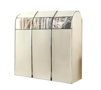 WANGRUIERHA Garment Rack Cover, Hanging Garment Bags for Closet Storage, Clothes Covers Protecting Dusts, Visible Window, Save Space(White,100x50x150cm/39x20x59in)