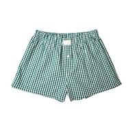 WangsCanis Womens Y2k Pajamas Shorts Gingham Cute Pj Short Pants Plaid Lounge Shorts Sleep Bottoms Elastic Waist Boxers Streetwear (1B Plaid Green, S)