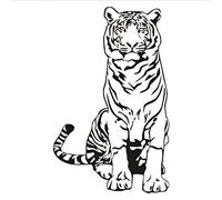 WANGSHUAISBlack and white wall sticker - tiger animal pattern - for bedroom living room decoration waterproof vinyl wall sticker54 x 98 cm