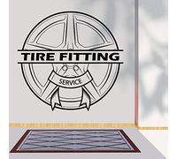 WANGSHUAISBlack and white wall sticker - tyre fitting service sign wall sticker for car repair shops and garages, waterproof vinyl wall sticker"57 x 63 cm