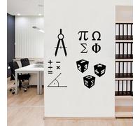 WANGSHUAISBlack and white wall stickers - Mathematical symbols wall stickers School education office decoration Teacher wall decoration waterproof vinyl wall stickers42x43CM