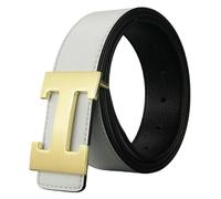 WANGSHUO belts for men 2025 New Casual Men's Belt Designer Genuine Second Cow Leather Strap Male Metal Smooth Buckle Fashion-white-115cm