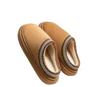 WANGSHUO Memory Foam Slippers Unisex Winter Thickened Indoor Slippers, Non-slip Sole, Comfortable, Warm, And Floor-sounding -khaki-40-41