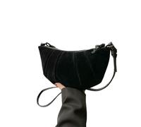 WANGSHUO tote bag Women's Crossbody Bag, Croissant Shoulder Small Dumpling Brown, Fashionable And Casual Bag-black-25 5 * 8 5 * 12cm