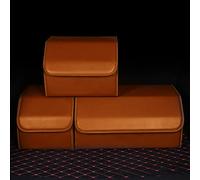 WangSiwe Car Collapsible Trunk Boot Tidy Storage Organiser Box for Proton Saab 9-5 (Combi) 9-3 (Sedan) PU Leather Waterproof Multifunctional With Lid Foldable Organize, 1PCS XL-Brown Style