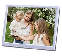 WangSiwe Ultra- Thin Wall- Mounted Electronic Photo Album,High- Definition Music Player Digital Frame/White/15 inch Touch Key Without Card