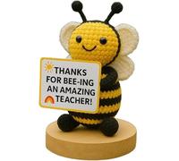 WangSong Teacher Appreciation Gift Crochet Bee, Cute Handmade Crochet Bee, Hand Weave Bees Toy Decor with Inspiring Card, Mini Cute Encourage Bees Gift for Teacher Day,Graduation