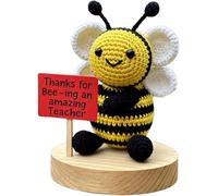 WangSong Teacher Appreciation Gift Crochet Bee, Cute Handmade Crochet Bee, Hand Weave Bees Toy Decor with Inspiring Card, Mini Cute Encourage Bees Gift for Teacher Day,Graduation