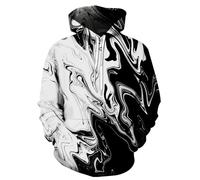 wangstar Mens Graphic Hoodies Pullover Cool Designer Hoodies for Men for Gen Z Cool Anime Funny Sweatshirts, Mr White Black Fluid, S-M