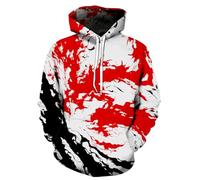 wangstar Mens Graphic Hoodies Pullover Cool Designer Hoodies for Men for Gen Z Cool Anime Funny Sweatshirts, Jc Black Red Spread, L-X-L