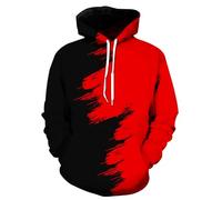 wangstar Mens Graphic Hoodies Pullover Cool Designer Hoodies for Men for Gen Z Cool Anime Funny Sweatshirts, Vh Black Red Painting, S-M