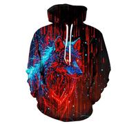 wangstar Mens Graphic Hoodies Pullover Cool Designer Hoodies for Men for Gen Z Cool Anime Funny Sweatshirts, Dh Red Wolf, XXL-3XL