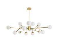 WANGSUHUA Modern Chandelier 15 Lights Chandelier Lighting Mid Century Pendant Light Fixture Glass Globe Ceiling Light for Dining Room Living Room,Black,12 Lights