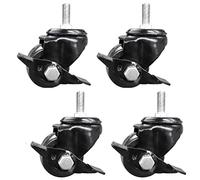 WANGTIAN Heavy duty castor wheels,Wheels for furniture, Furniture Swivel Wheels Caster,Pack of 4 Swivel Industrial Caster Wheel,Furniture Castors in Nylon,Black,Heavy Duty,with Threaded Stem,Low Cent