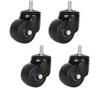 WANGTIAN Heavy duty castor wheels,Wheels for furniture, Furniture Swivel Wheels Caster,Pack of 4 Swivel Industrial Caster Wheel,Furniture Castors in Nylon,Black,Heavy Duty,with Threaded Stem,Low Cent