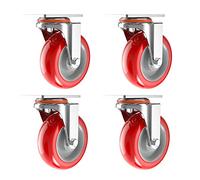 WANGTIAN Heavy Duty Castors,Furniture Swivel Wheels,X4 Transport Casters,Brake Casters Wheels,Shopping Cart Casters,Hardware Accessories,Rotation,5in