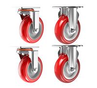 WANGTIAN Heavy Duty Castors,Furniture Swivel Wheels,X4 Transport Casters,Brake Casters Wheels,Shopping Cart Casters,Hardware Accessories,orientation,5in