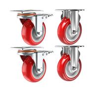 WANGTIAN Heavy Duty Castors,Furniture Swivel Wheels,X4 Transport Casters,Brake Casters Wheels,Shopping Cart Casters,Hardware Accessories,braking,5in